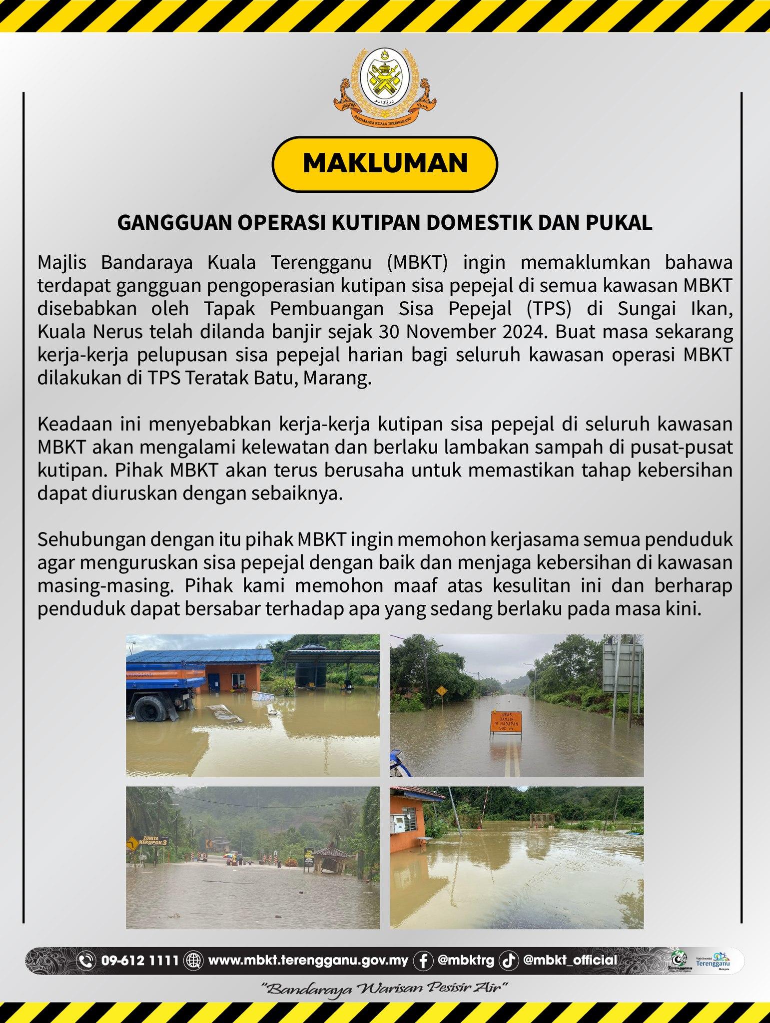 MAKLUMAN GANGGUAN OPERASI KUTIPAN DOMESTIK DAN PUKAL