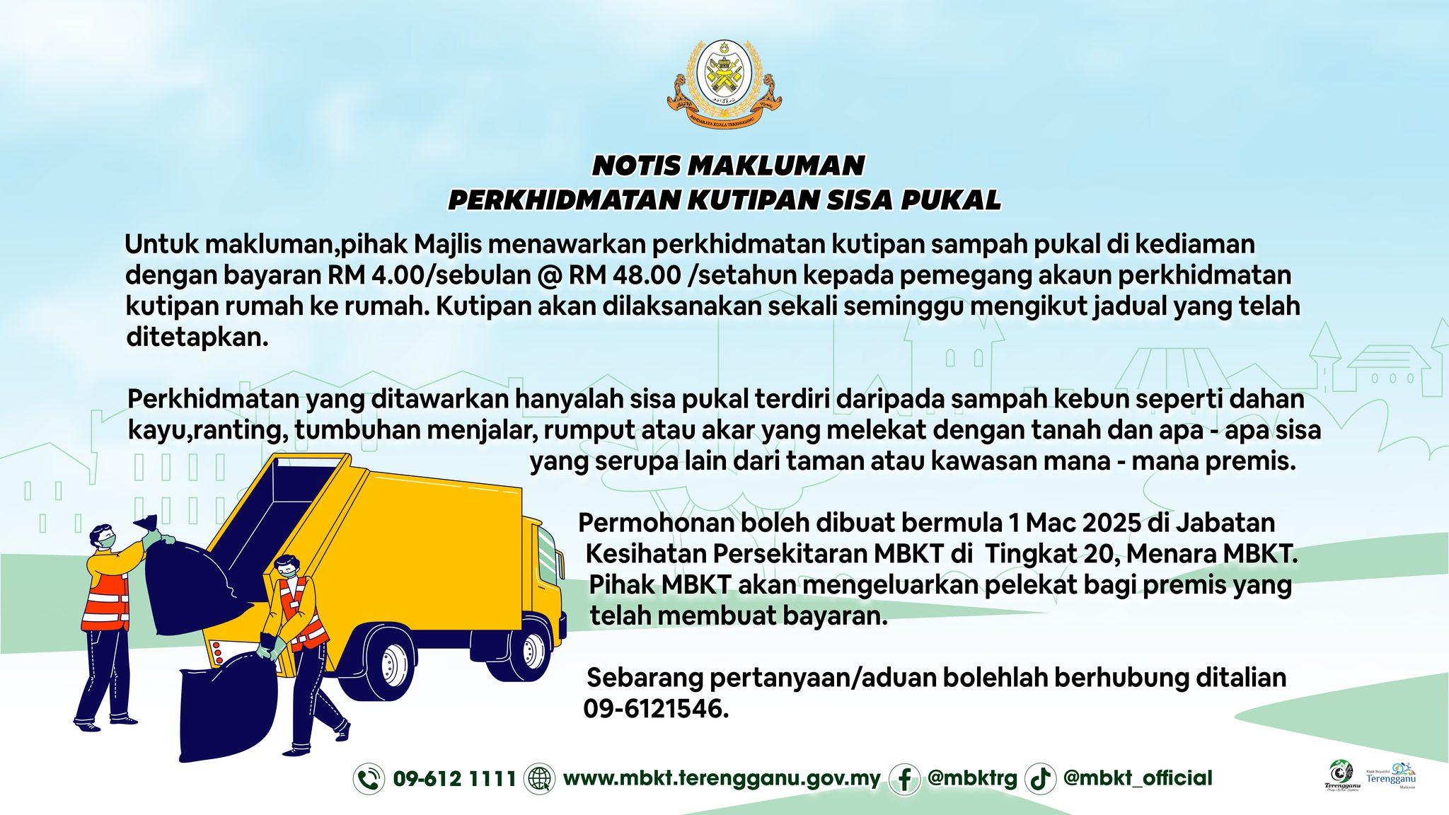 NOTIS MAKLUMAN PERKHIDMATAN KUTIPAN SISA PUKAL